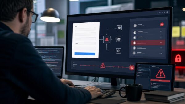 Especialista revisando un incidente de seguridad en un plugin de formularios WordPress