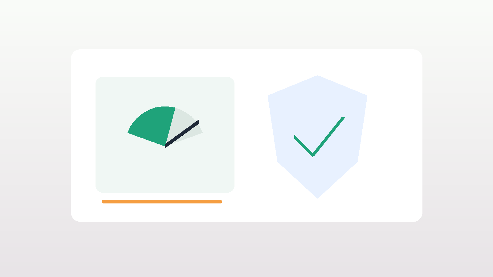 Ilustración de un panel web con iconos de rendimiento y seguridad