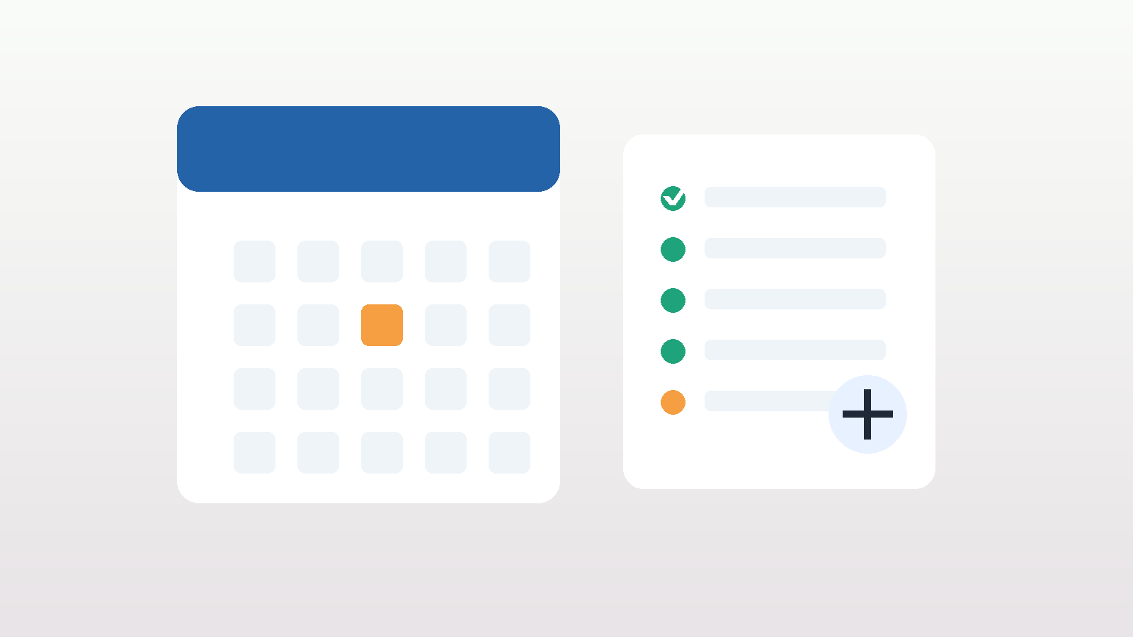 Ilustración de un calendario y una lista de verificación para actualizar WordPress